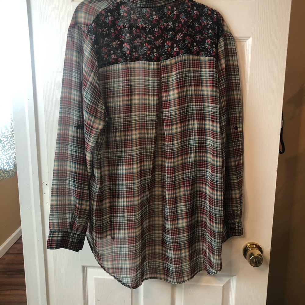 Sheer flannel shirt